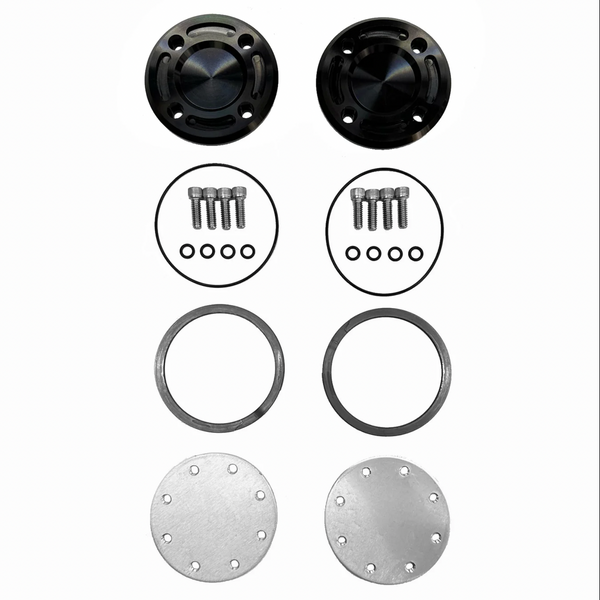 James Way Off-Road D44 Hub Cover Kit - Raw/Black Anodized Finish